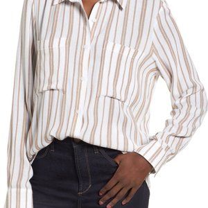 BP (Nordstrom)- White/Nude pinstripe button down
